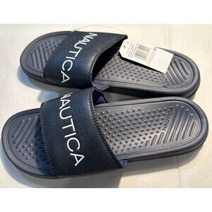 New Men’s Slides Navy SIZE 9 Nautica Beach Indoor Outdoor Pool